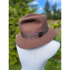 Indiana Jones Stetson Brown Wool Felt Fedora Hat Mens Large Made in USA WPL 4384